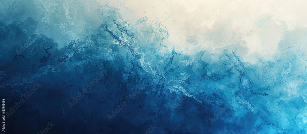 Poster the watercolor background combines digital graphics of mist with blue-beige tone vortex. copy space 