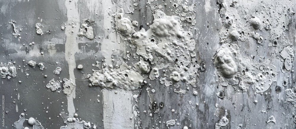 Poster photo of wall that the paint bubbling. copy space image. place for adding text and design