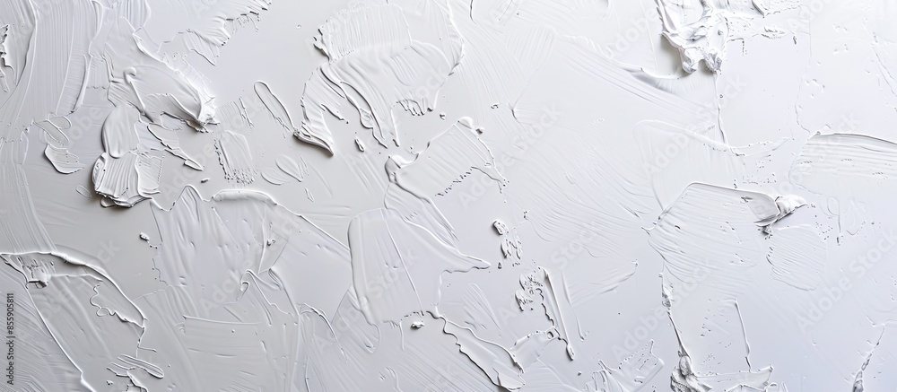 Poster painting of walls in a white color. close-up house paint roller, home improvements, horizontal view 