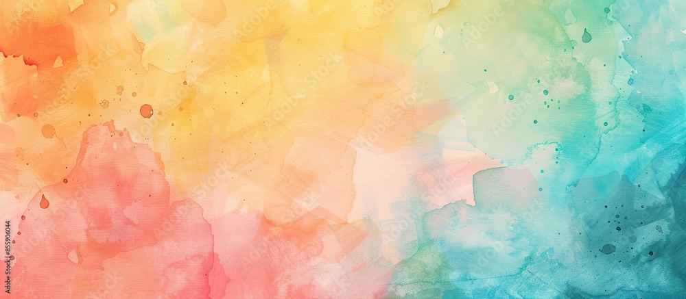 Poster watercolor rectangle isolated on pastel background . copy space image. place for adding text and des