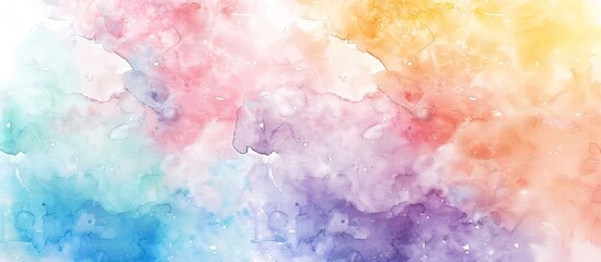 Watercolor set Isolated on pastel background  . Copy space image. Place for adding text and design