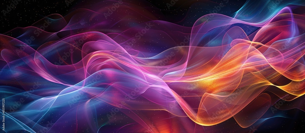 Poster awesome colorful abstract background. futuristic motion waves design. interior home decoration. copy