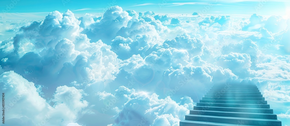 Aufkleber stairway to the sky, climbs to the ladder of success. copy space image. place for adding text and de