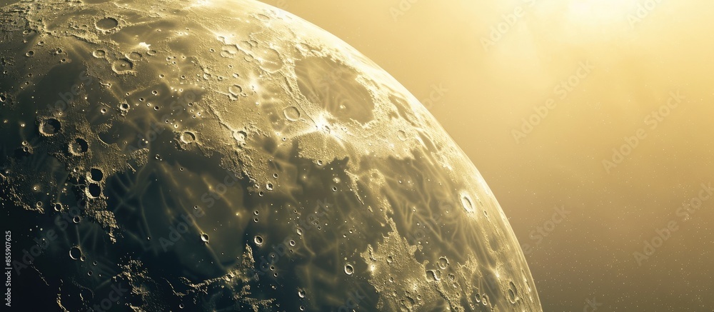 Poster moon surface color. desert. modern and contemporary wallpaper for interior design. background and te