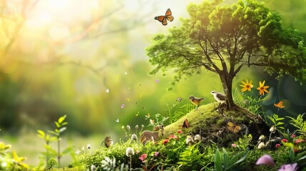 Sustainability Carbon Footprint Conservation Nature conservation area with diverse wildlife