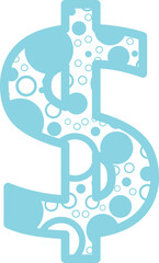 Bubble Currency font vector shape