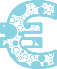 Bubble Currency font vector shape