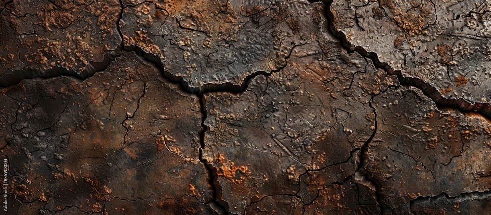 Poster cracked soil texture and background of ground earth background. copy space image. place for adding t