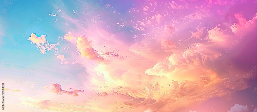 Aufkleber colorful cloudy sky at sunset. gradient color. sky texture, abstract nature background. copy space i