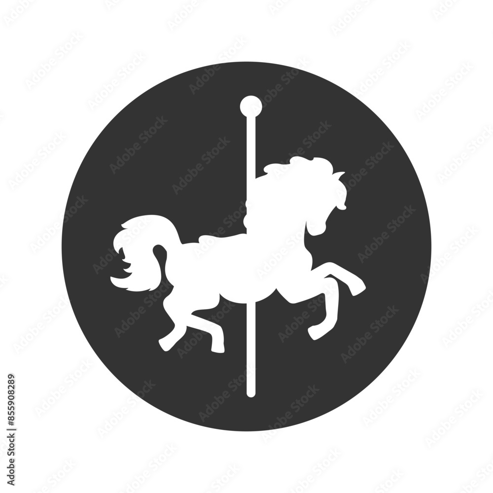 Poster carousel horse vector icon on white background. flat vector carousel horse icon symbol sign from mod