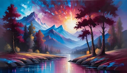 Nature painting for print on canvas.