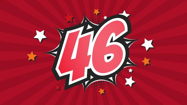 Animation of Number 46 - Forty-Six - 46th forty-sixth