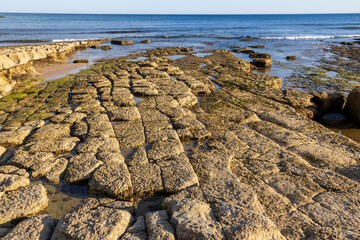 Landscape at Praia de Luz in Algarve  Portugal.