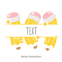 Cute Pencil, Back to school. Pencil Name Tag. Vector Illustration