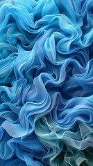 Obraz premium A mesmerizing flow of interconnected lines in shades of blues and greens, cascading down the 9:16 canvas, 