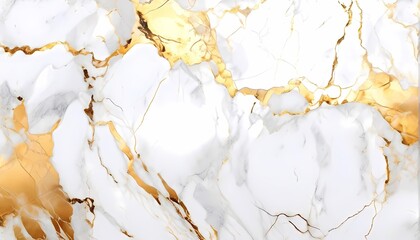 White and gold marble texture background, Ai Generated