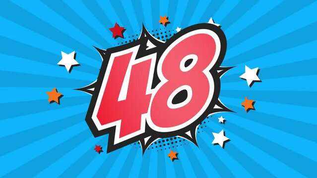 Animation of Number 48 - Forty-Eight - 48th forty-eighth