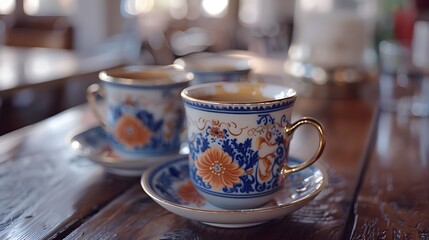 Fototapeta premium Turkish coffee in ornate cups
