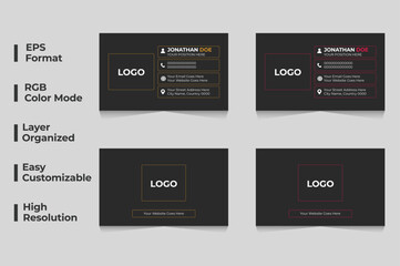 Modern eye-catching business card, corporate business card design, creative business card template