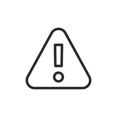 Warning sign, linear style icon. Exclamation mark. Editable stroke width