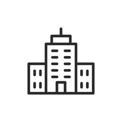 Multi-story building, linear style icon. Editable stroke width