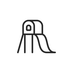 Playground slide, linear style icon. slide at a playground. Editable stroke width.