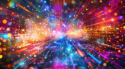 Naklejka premium Abstract neon stripes background