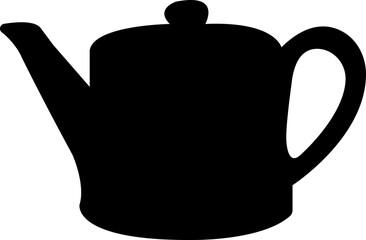 Tea pot, Camping Kettle fill Icon of a Portable Campfire Kettle for Boiling Water during Outdoor Adventures and Camping. Drinking coffee pot. Vector sign and symbol isolated on transparent background.