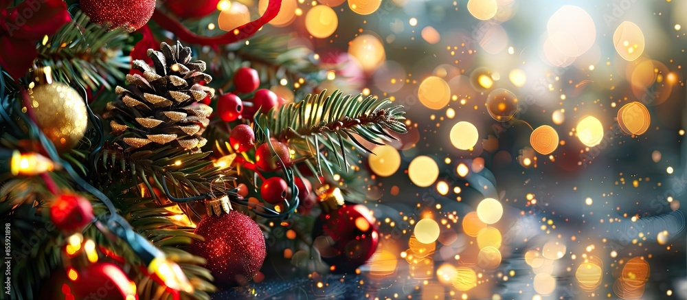 Poster christmas - decoration. copy space image. place for adding text and design