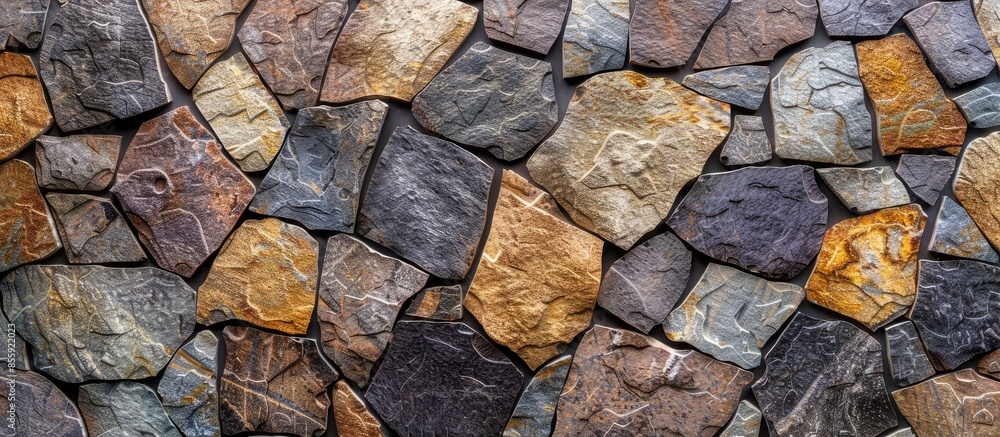 Poster pattern of decorative stone wall background.stone wall texture. random size stone wall.background of