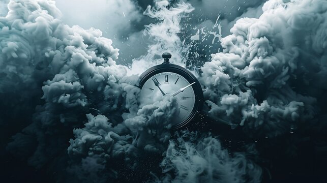 High contrast image of smoking timebomb.
