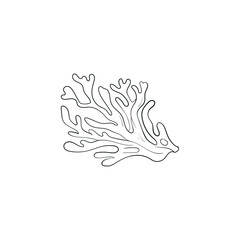 Ocean and Sea, Botanica illustration. Black ink, line, doodle style. 