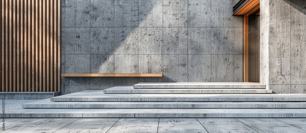 Aufkleber architectural details of a modern house built in stone and concrete. copy space image. place for add