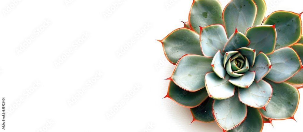 Poster succulent cactus flower tropical plant top view isolated on white background, clipping path included