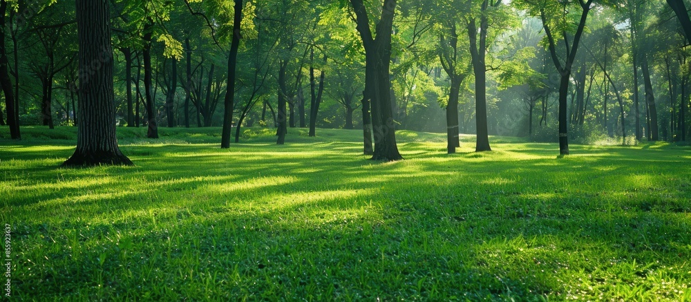Aufkleber green nature park. copy space image. place for adding text and design