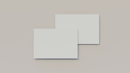 White blank business cards mock up. Composition of two cards for layout design. Front and back view.	