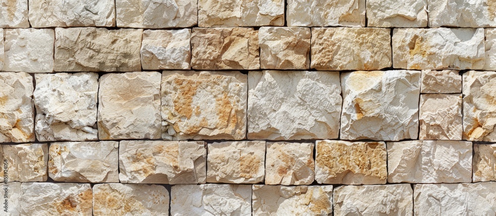 Poster beige stone wall, background, texture. copy space image. place for adding text and design
