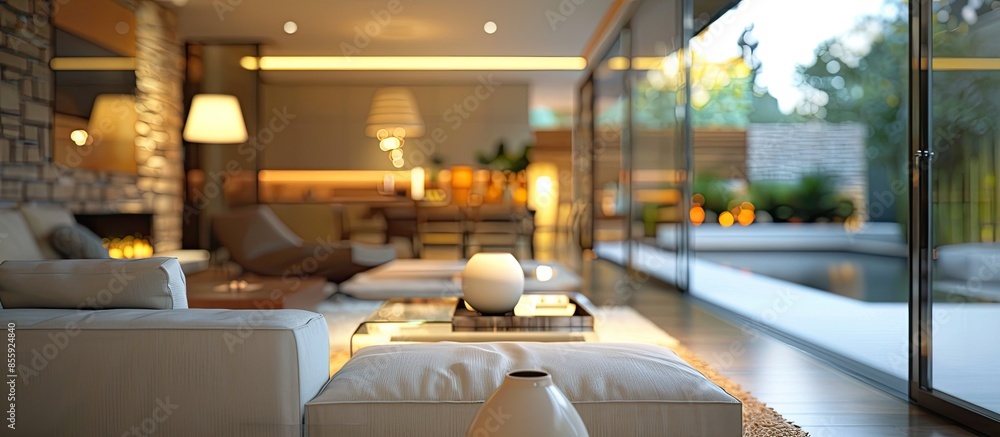 Poster modern interior simply and with taste. copy space image. place for adding text and design