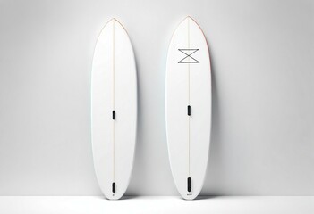 Studio photograph of a stand-up paddle board with natural lighting and shadows on a solid white surface.

