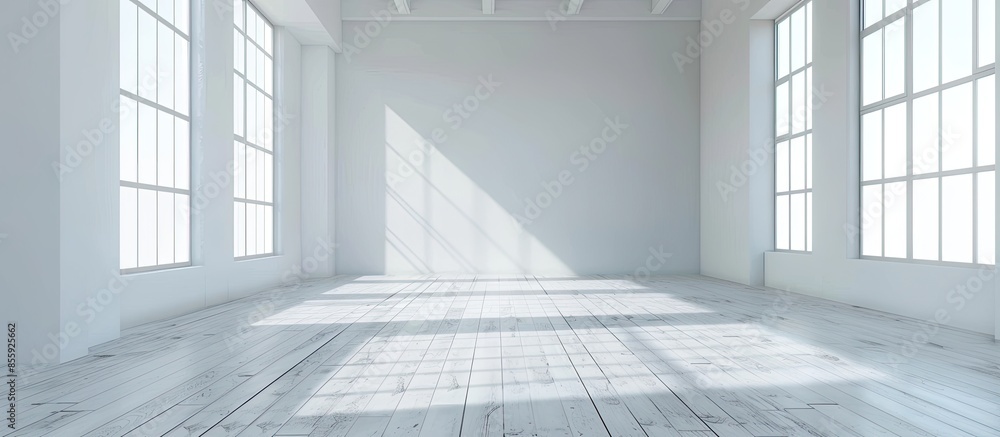 Poster empty and unfurnished brand new apartment. copy space image. place for adding text and design