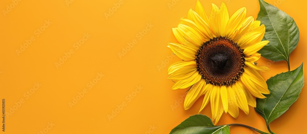 Poster sunflower with socket. copy space image. place for adding text or design