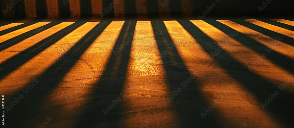 Poster shadows of the sun in the form of stripes. copy space image. place for adding text and design
