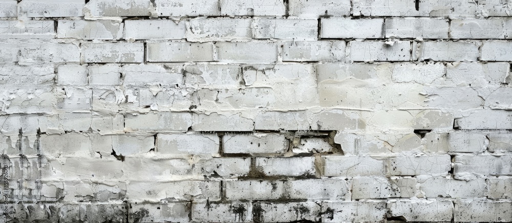 Poster white brick wall. a little darkened with age. texture. . copy space image. place for adding text and