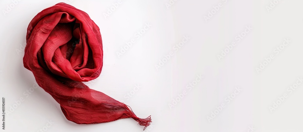 Aufkleber kitchen towel isolated on white. folded cloth.food serving design element. square napkin top view. c