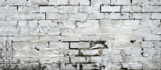 Obraz premium White brick wall. A little darkened with age. Texture. . Copy space image. Place for adding text and design