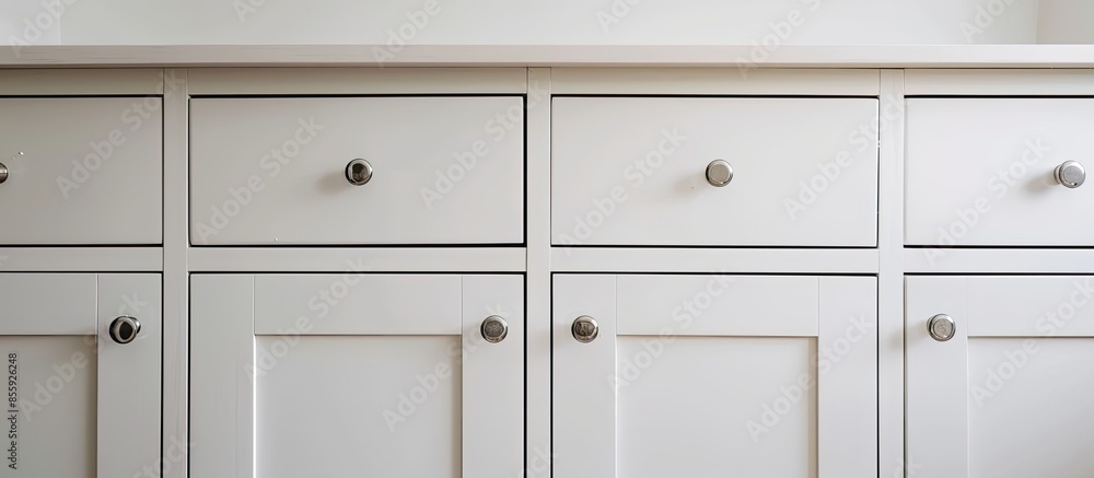 Aufkleber white cabinet close up photograph. copy space image. place for adding text and design