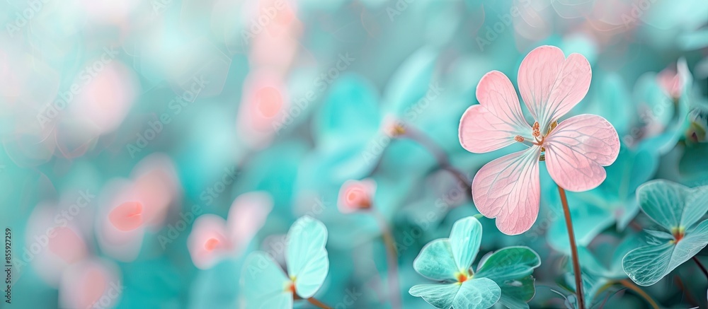 Poster a little lucky charm pastel background summer isolated. copy space image. place for adding text and 