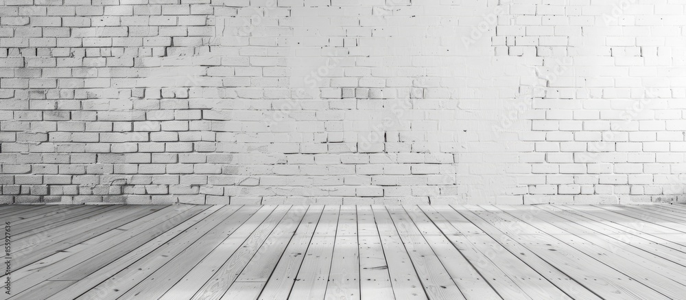 Poster texture background concept: white brick wall background in rural room. copy space image. place for a