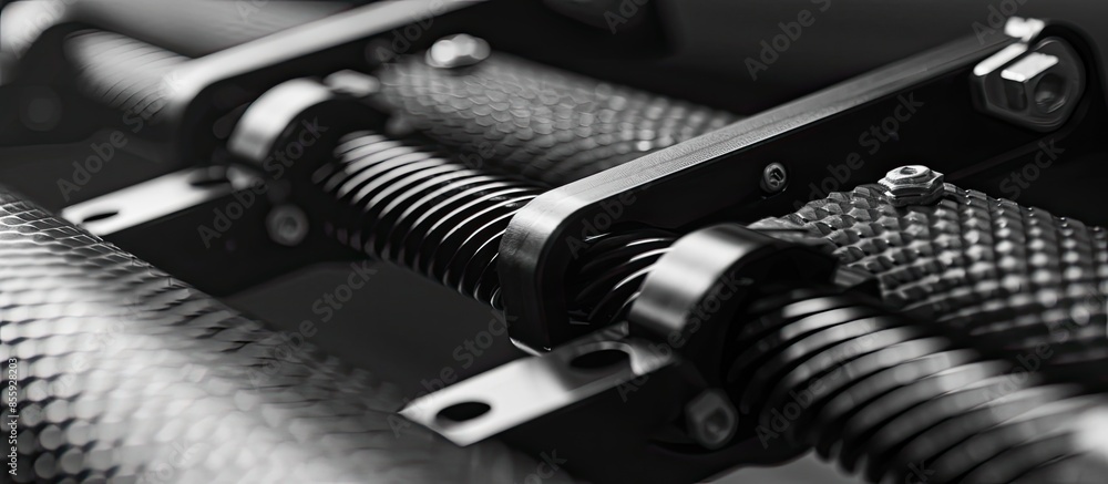 Poster fastening system close-up for a photo studio. copy space image. place for adding text and design