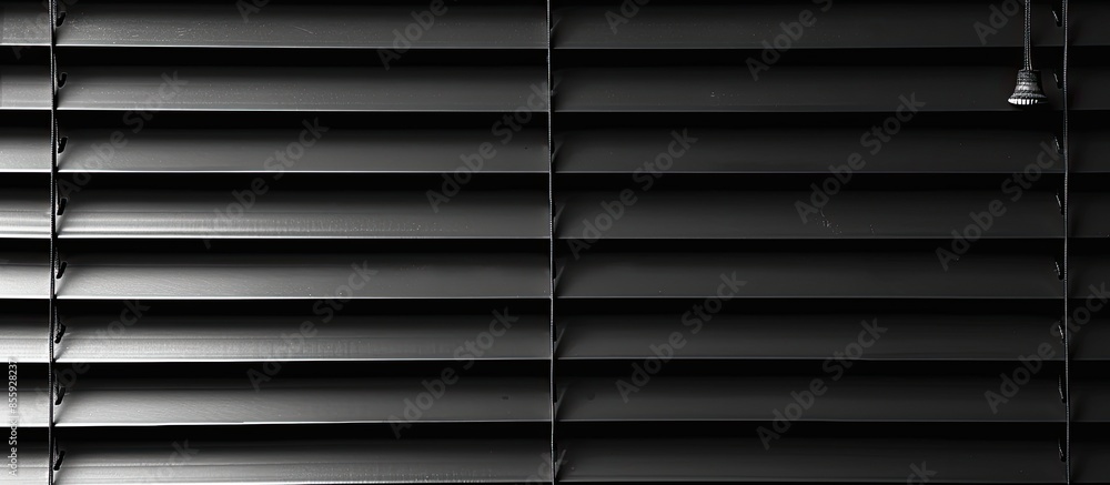 Poster black blinds on the window. copy space image. place for adding text and design